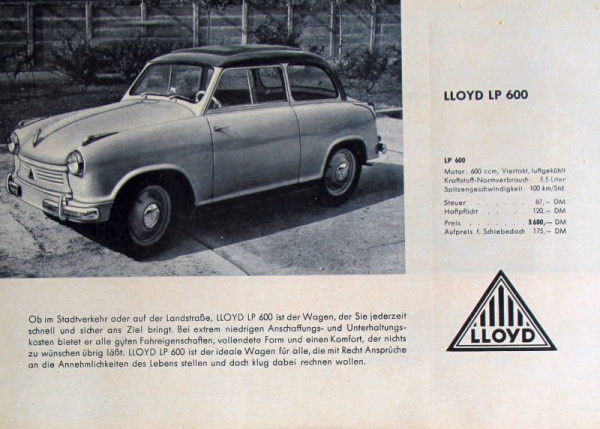 Lloyd Modelprogram 1954 Carbrochure (10136)